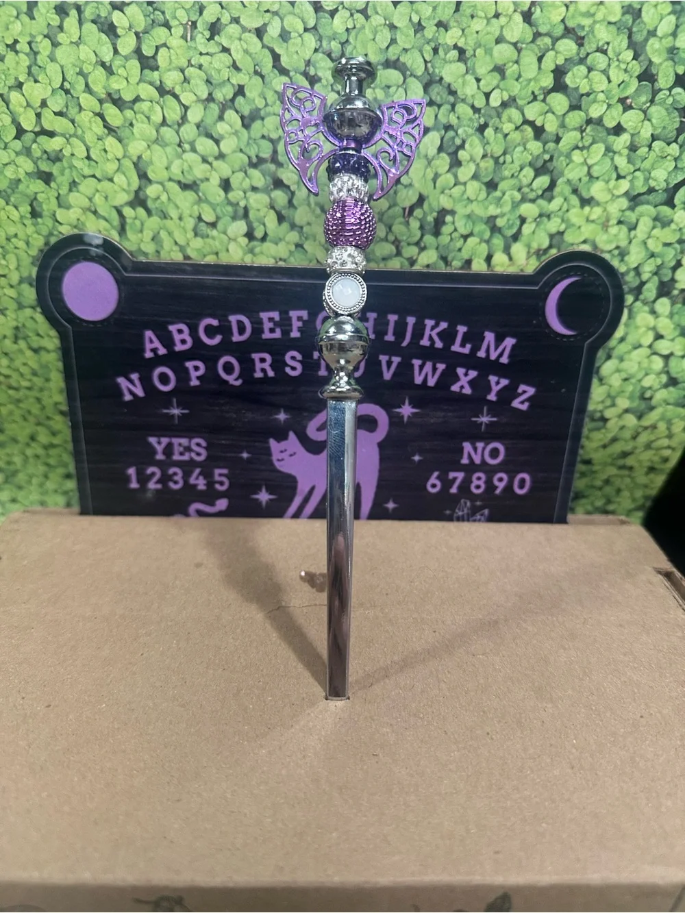 Handmade Purple Wing Letter Opener & Candle Scribe – Beaded Desk Tool